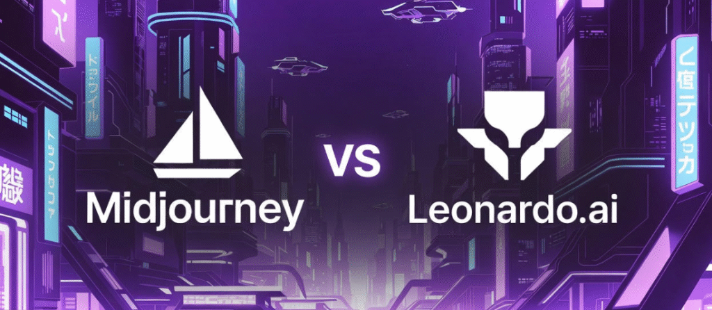 Leonardo.ai vs Midjourney en image futuriste
